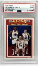 1989 Fleer #163 Karl Malone John Stockton Mark E.All-Star PSA MINT 9 #79499649