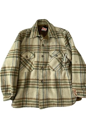 Vintage 50s 60s Peters Plaid Wool Flannel Jacket Mod Atomic Hippy Hollywood L - Image 1 of 4
