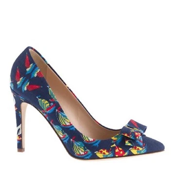 Zapatos de salón J.Crew Collection Ratti Regatta Bow estampado velero talla 7 azul Foto 1 de 4