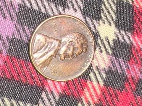 1961 L on rim error penny great condition Cover