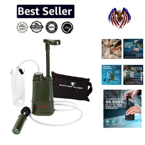 Emergency Water Filtration System - 12.8oz Camping Purifier with Fast Flow Rate - Picture 1 of 10