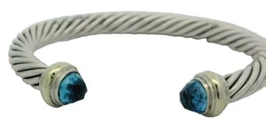 GORGEOUS 14K STERLING DAVID YURMAN CUFF WITH TOPAZ #76AAA - Picture 1 of 5