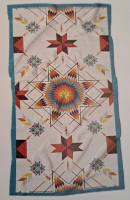 Nueva Toalla de Regalo White Star De Gran Tamaño Nativo Suroeste Baño Playa Piscina Rústica Nueva en Paquete Foto 1 de 2