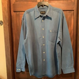 Eddie Bauer Mens 100% Cotton Shirt Sz XLg. Blue - Picture 1 of 6