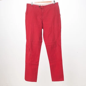 Pantalones chinos informales CORNELIANI ID rojos de lona de algodón para hombre EU56 - Imagen 1 de 4