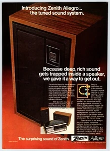 195 ZENITH ALLEGRO SPEAKER Pubblicità rivista vintage 8"X11" anni 70 SYB3 - Foto 1 di 1