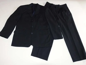 Joseph & Feiss Men's 3 Button Suit Size 40 Regular 33 x 28 Navy Blue 100% Wool - Picture 1 of 12