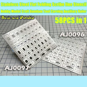 For Gundam Model Template Auxiliary Ruler 58 in1 Flat Folding Scriber Template - Picture 1 of 14
