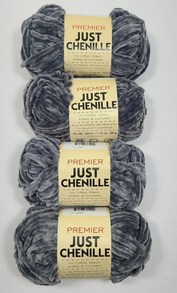 Lote de 4 madejas Premier Just hilo de chenilla súper suave 10 variaciones de color Foto 1 de 1