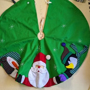 Ellen Crimi-Trent grüner Filz Weihnachtsbaum Rock Santa Pinguin Schneemann 2005 - Bild 1 von 9