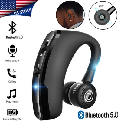 Bluetooth 5.0 Earpiece Wireless Headset Noise Cancelling Driving Trucker Earbuds - Image 1 of 4