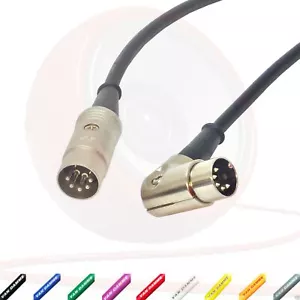 Plomo midi en ángulo. Cable de pedalera, teclado, sintetizador, cable interruptor de pie 5 pines Din - Imagen 1 de 11