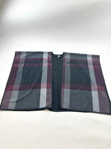 Ike Behar Poncho Womens One Size Gray Plaid Cape Wrap Comfort Fleece Cozy core - Picture 1 of 7