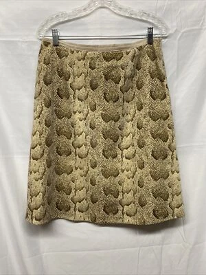 Falda Estampado Piel Serpiente Colección Liz Claiborne 100% Algodón Terciopelo Sensación 10 Foto 1 de 4