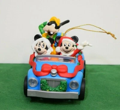 Disney Mickey, Minnie y Goofy en adorno musical de coche iluminado. Sin usar, en caja Foto 1 de 4