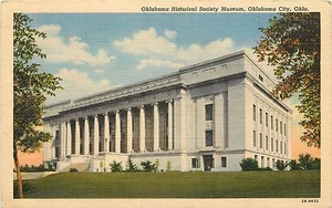 Oklahoma City Linen Postcard Oklahoma Historical Society Museum - Picture 1 of 2