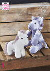 King Cole Double Knitting Pattern Pony With Button-On Legs & Standing Pony 9128