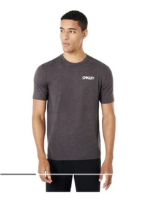 Oakley Men's Adverstising SS Glitch Large Shirt Jet Black Heather New c2 - Picture 1 of 11