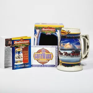 Tazza di Natale Budweiser 2000 pietra per le vacanze Clydesdale vacanza in montagna - Foto 1 di 12