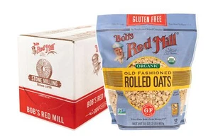 Bob's Red Mill Gluten Free Organic Old Fashioned Rolled Oats 32oz Pack of 4 -... - Picture 1 of 9