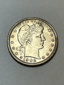 1902 Barber Silver Quarter (AU) - Picture 1 of 2