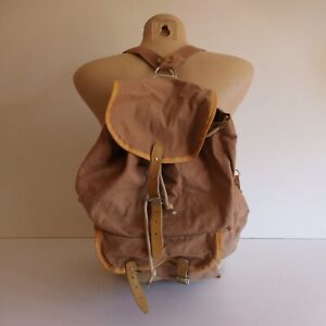 Backpack Duffel Brown Canvas LAFUMA Vintage Design 20th Made IN France N3690