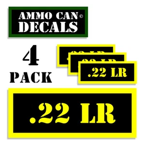 22 LR Ammo Can Label 4x custodia munizioni adesivi decalcomanie confezione da 4 YW MINI 1,5 pollici - Foto 1 di 1