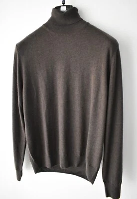 Canali Brown Fine Cashmere Turtleneck Jumper Size 50, Medium £895 Made in Italy - Image 1 of 4