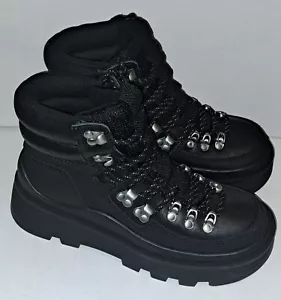 Neu Zara Leder Stiefel Boots Moonboots Schwarz Plateau 39 - Bild 1 von 8