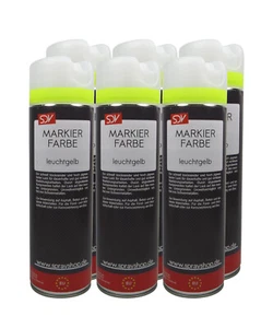 MARKIERUNGSFARBE LEUCHTGELB 6x 500ml Markierspray Forst Farbe Signierspray - Bild 1 von 3