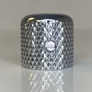 Guitar Fender Tele Style Chrome Dome Set Screw Knurled Metal Knobs Set of 2 - Picture 1 of 6