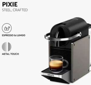 Nespresso Coffe Machine Pixie by Krups Titanium C Grade - Picture 1 of 4