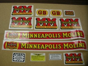 Minneapolis Moline Model GB Tractor Decal Set - NEW FREE SHIPPING - Picture 1 of 1