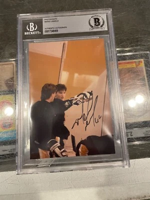 Mario Lemieux Pittsburgh Penguins 1985 novato firmado foto 4x6 Beckett auténtico #2 Foto 1 de 3