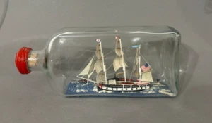 älteres Buddelschiff 3 Master Segelschiff Länge ca. 24 cm - Bild 1 von 7