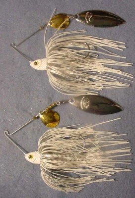 Lote de 2 Pro Assassinator 1/4 oz Spinnerbait CWGN-WSS Blanco Plata Brillador Foto 1 de 4