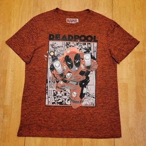 Deadpool T-Shirt Mens Medium Short Sleeve Comic Book Graphics Red Heather - Picture 1 of 16