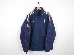 England Mens waterproof Jacket Adidas 2009/10 Vodafone Blue Hooded Size 2XL - Picture 1 of 9