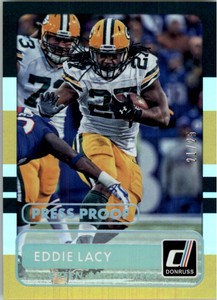2015 Donruss Press Proofs Silver Packers Football Card #52 Eddie Lacy /25