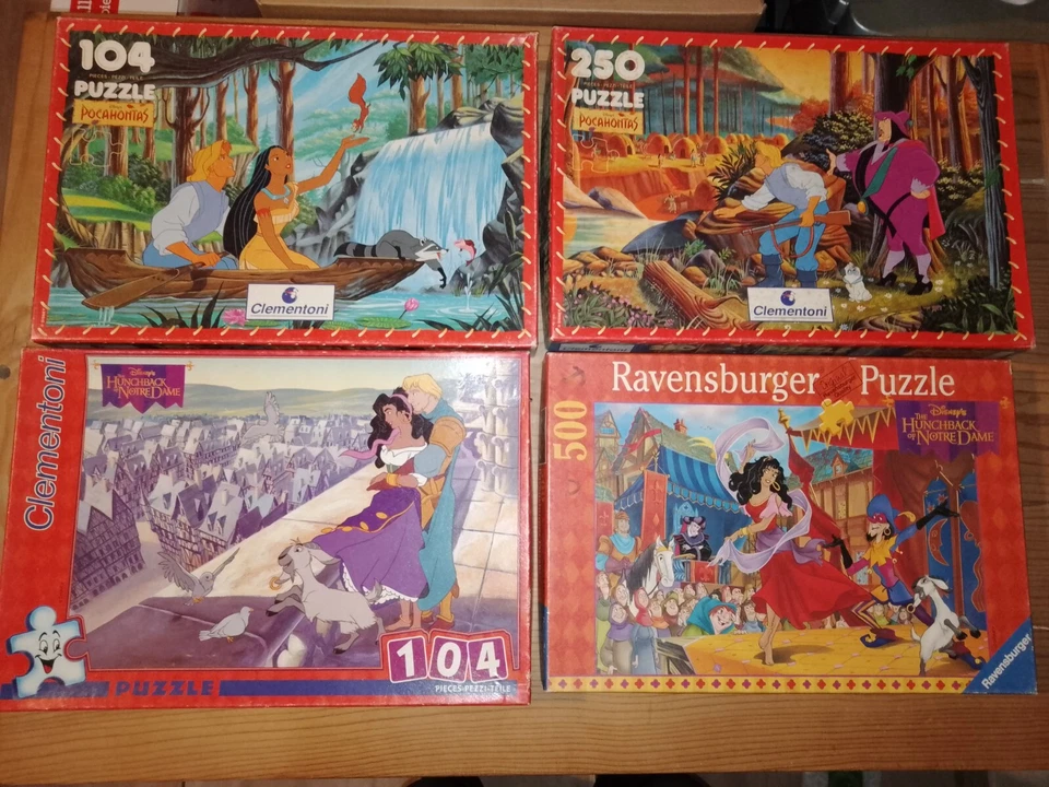 5 JIGSAW PUZZLES RAVENSBURGER/CLEMENTONI DISNEY GOBBO NOTRE DAME/  POCHAONTAS - Immagine 1 di 4
