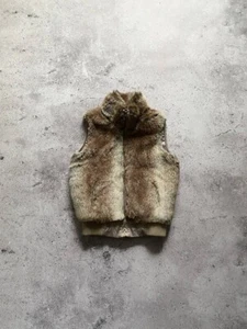 CRAZY Y2K FAUX FUR LGB IF SIX WAS NINE STYLE CROPPED VEST - Picture 1 of 9