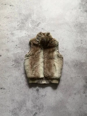 CRAZY Y2K FAUX FUR LGB IF SIX WAS NINE STYLE CROPPED VEST - Image 1 of 4
