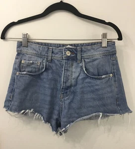 Zara Blue Denim Shorts Size XS UK 6 - Picture 1 of 3