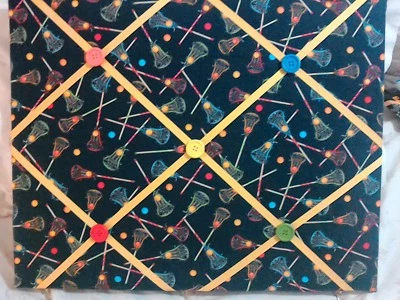 Lacrosse Themed Memory Board with Hooks - Image 1 of 2