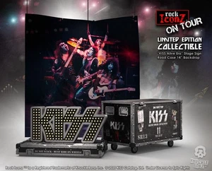 Kiss Rock Ikonz On Tour Road Case Statue + Bühnenhintergrund-Set Alive! Tour OVP - Bild 1 von 7