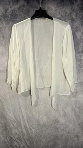 soft surroundings Linen Short Cardigan Cream Women’s Size XL Soft Breathable - Picture 1 of 10