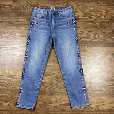 Jeans Driftwood Gizelle Mujer 28 Azul Calce Clásico Bordado Lateral Boho Denim Foto 1 de 4