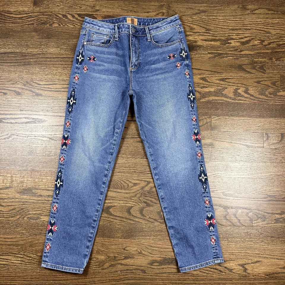 Jeans Driftwood Gizelle Mujer 28 Azul Calce Clásico Bordado Lateral Boho Denim Foto 1 de 4