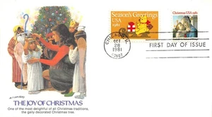Scott #1908-1909 Christmas 1981 First Day Cover FDC Fleetwood - Picture 1 of 2