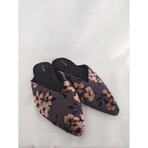 Birdies The Swan dunkle Kirschblüten Pantolette Samt Blumen gesteppt spitz zulaufend 7,5 - Bild 1 von 10